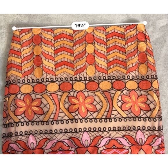 ECI New York Women’s All Over Embroidery Midi Length Skirt 10 - Picture 6 of 7